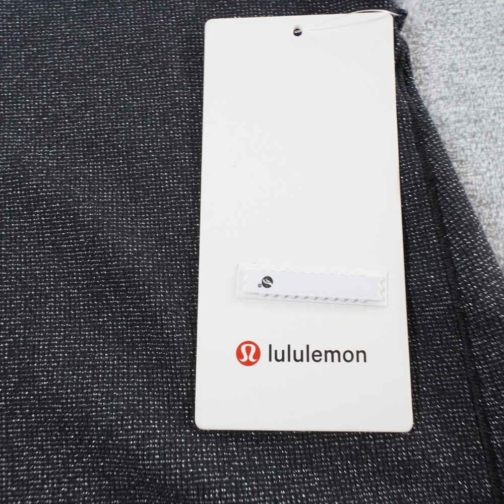 Lululemon Hold Tight Long Sleeve Shirt Womens 10 Black Silver Shimmer Stretch - Picture 10 of 11